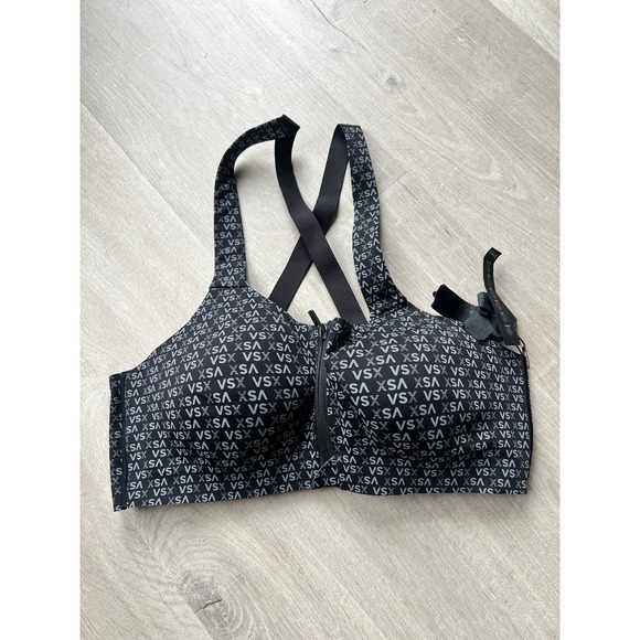 Victoria's Secret Other - Victorias Secret Nwt Knockout Front Close Black Logo  34C Sport Sports Bra